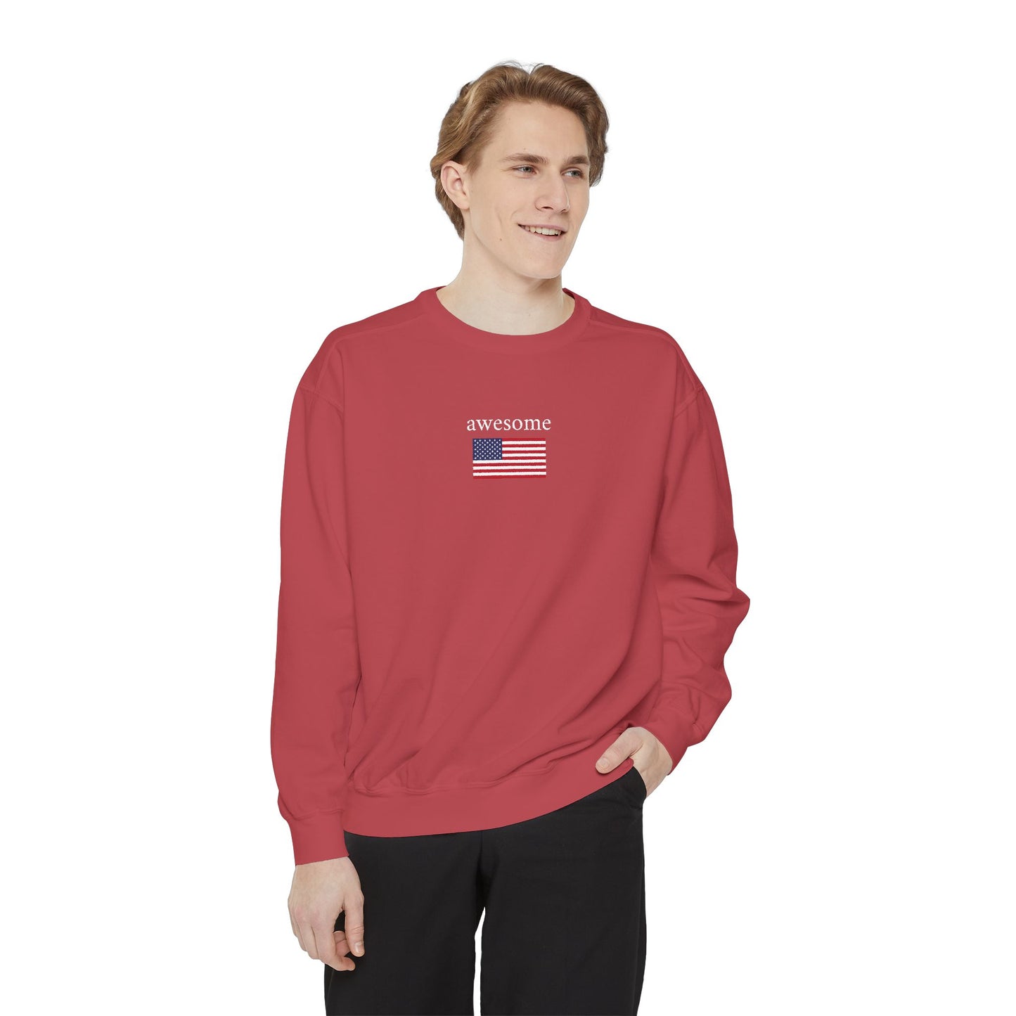 awesome x flag - crew neck sweater