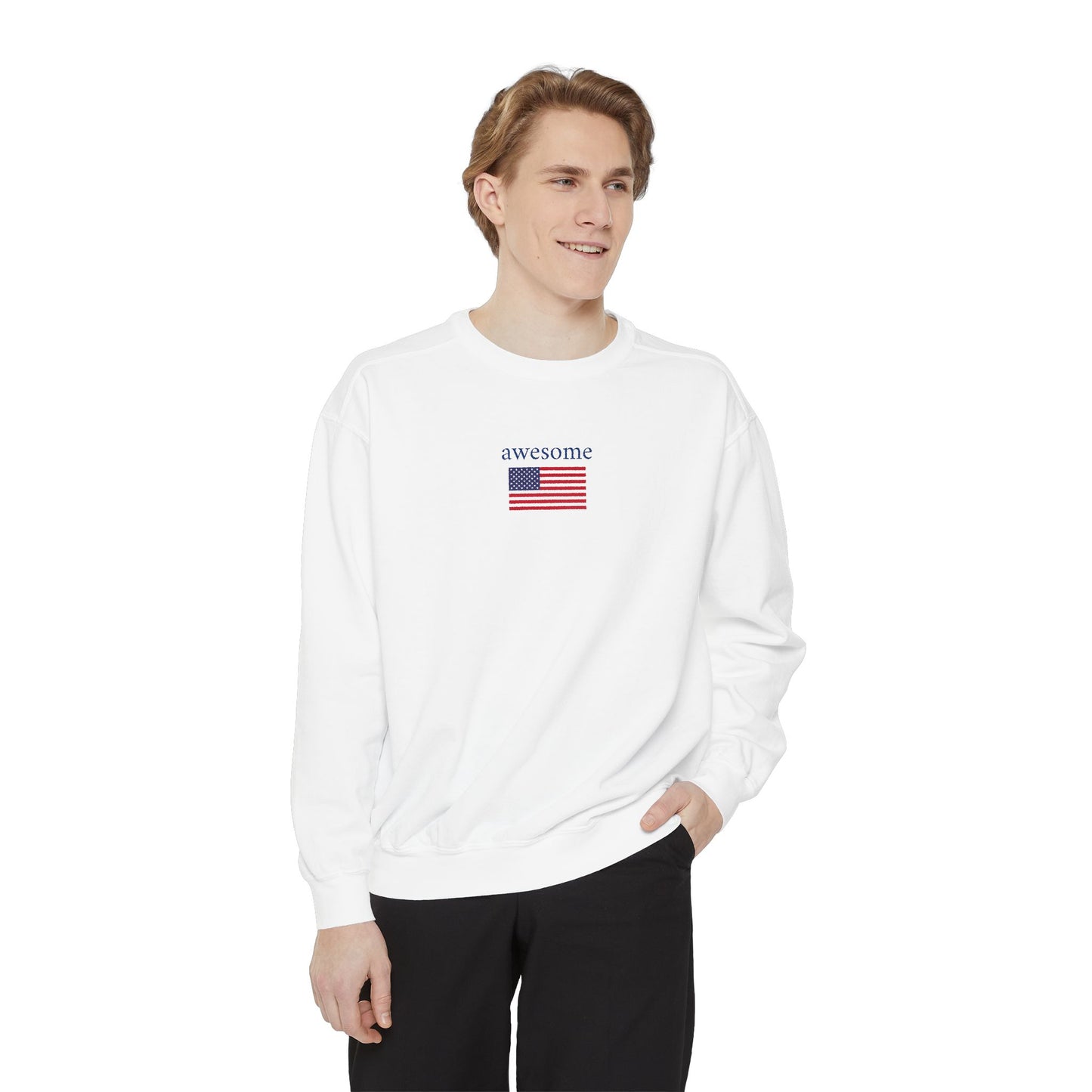 awesome x flag - crew neck sweater